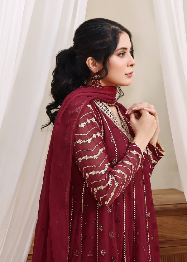 Mehvish-Maroon 3 pieces By Dilruba