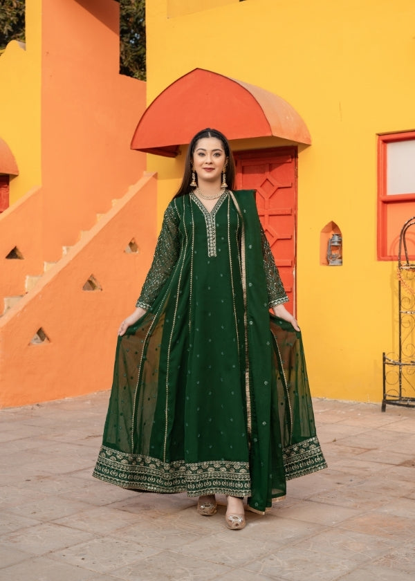 Falak-Kaai Green 3 pieces By Firdaus